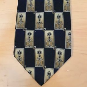 BERGAMO NY SILK TIE BLACK/GOLD CHECKER